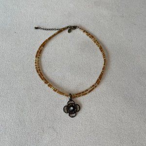 Lia Sophia brown tones fashion necklace